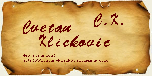 Cvetan Kličković vizit kartica